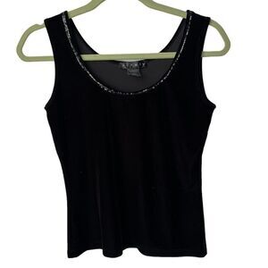 Ninety Y2K Velvet Sequins Top Black Size Medium